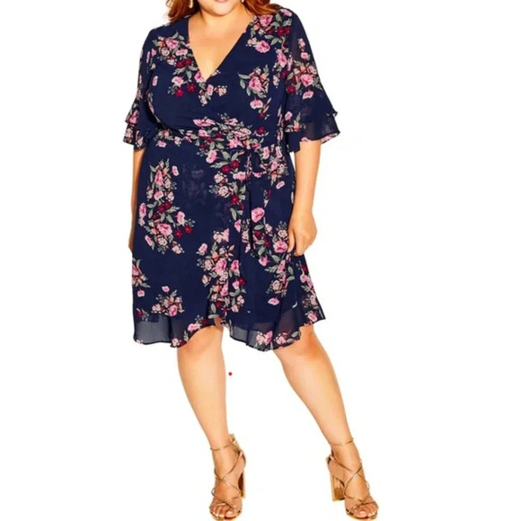 City Chic Dainty Wrap Dress - Picture 1 of 6